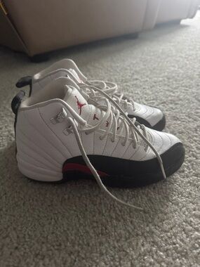 Jordan Kids White Black Red Sneakers